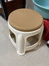 华恺之星 加厚塑料凳家用休闲餐椅浴室矮凳小板凳换鞋凳 小圆凳  咖色 实拍图