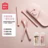 名创优品（MINISO）超柔亲肤便携化妆套刷（4支装+收纳包） 1件 实拍图