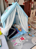 小斑鸠（little dove）儿童帐篷室内游戏屋/男女孩城堡玩具屋 宇航员(配套棉垫+实木杆) 实拍图