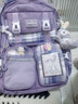 爱迪生发明家初中生书包黛露小学生大容量女生减负双肩背包 2260-2 紫色大号 实拍图