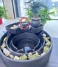 流水摆件循环水喷泉创意陶瓷客厅生财办公室桌面微景观装饰品高档 圆形风生水起(转运球款式)+送文竹 实拍图