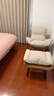 源氏木语布艺北欧沙发椅小户型简约客厅摇椅懒人休闲椅布艺古铜黄+脚凳 实拍图