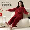 猫人（MiiOW）女士睡衣女四季珊瑚绒情侣款睡衣加绒加厚可保暖外穿家居服 实拍图