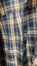 三彩2025秋季新款格纹衬衫宽松中长款衬衣开衫翻领休闲复古M 藏青色格纹 S 155/80A 实拍图