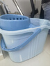 加厚宽家用拖把桶脱水桶懒人免水洗拖地神器长方形手提塑料挤水桶 【全新升级熟胶】天蓝色拖地桶 实拍图