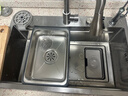 摩恩阳光系列厨房水槽大单槽洗菜盆一体盆304不锈钢台上中下家用洗碗水池 四孔集渣银色水槽-圆形抽拉顶配 75*46CM 实拍图