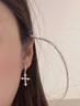 自由说菱形十字架无耳洞耳夹耳环男欧美耳钉女耳坠潮流个性痞帅潮男耳饰 十字架耳夹【单只】 实拍图