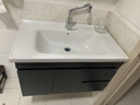 恋派浴室柜 陶瓷一体盆卫生间洗脸盆柜组合悬挂式洗漱台智能洗手盆柜 智能镜柜】珠光灰【促销中】80cm 实拍图