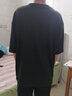 栢斐荻短袖T恤男新款休闲百搭夏季大码宽松五分袖ins港风学生嘻哈短袖潮 C17  黑色 2XL. 实拍图