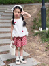 班喜迪女童夏装套装2026新款洋气儿童女孩衣服宝宝背心短裤套装夏季童装 米色 110 实拍图
