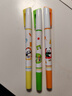 得力（deli）熊猫不易晕染荧光笔 学生文具考试复习划重点手帐绘画粗细双头3色 3支/盒SK713 实拍图