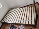 洛亚妮【24H云仓闪发】实木床100％纯实木1.5米单人床原木风主卧双人床 胡桃色床+5cm床垫 1.5米*2米 实拍图
