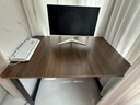 馨美凯电脑桌台式家用简易书桌办公桌简约现代工作台租房卧室学习写字桌 【单桌1.6cm厚桌面】黑架+深胡桃 长120cm*宽80cm*高74cm 实拍图