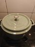 卡罗特珐琅锅铸铁锅家用炖锅炖盅砂锅不粘锅焖烧锅电磁炉 24cm抹茶绿 实拍图