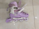 斯威（SWAY）轮滑鞋儿童溜冰鞋男女童初学套装中小学滑轮滑冰旱冰鞋成人直排轮 莫紫八轮全闪+头盔护具+一体支架 L (适合12岁-成人)平时鞋码36-41 实拍图