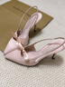 CHARLES&KEITH缎面蝴蝶结尖头高跟凉鞋女生日礼物女神节礼物送女友CK1-60361556 Light Pink浅粉色 37 实拍图