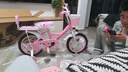 紫榕 儿童自行车女孩单车3-8岁公主款脚踏车男女宝宝小孩童车 公主粉【京仓直发】闪轮护具套装 14寸 适合90-110cm 实拍图