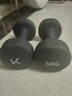 Keep哑铃男士健身家用彩色浸塑环保手铃亚铃肌肉训练墨灰色5kg*2 实拍图