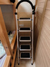 忆琳居梯子家用安全人字梯折叠伸缩多功能楼梯便捷扶梯加厚安全步梯白五 实拍图