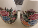 梓琦景德镇陶瓷插花工艺品家居装饰中式客厅装饰书房电视柜水培插花瓶 花开富贵插花瓶+底座 实拍图