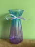 欧式创意水培透明彩色束腰款玻璃花瓶百合玫瑰鲜花干花插花瓶摆件 【送丝带】22高收腰兰紫一个 实拍图