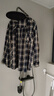 三彩2025秋季新款格纹衬衫宽松中长款衬衣开衫翻领休闲复古M 藏青色格纹 L 165/88A 实拍图