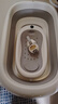iuu婴儿洗澡盆 可折叠宝宝浴盆大号 洗澡神器躺托浴架新生儿童用品 【北欧灰】+可调节浴架+浴垫 材质：FAD食品级材质检测认证 实拍图