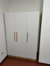 束寻【上门安装】衣柜现代简约实木挂衣杆经济型简易组装出租房卧室 两门80*40*180暖白+胡桃色 自行安装 实拍图