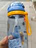 富光塔塔塑料儿童水杯tritan夏季吸管杯小学生大容量运动户外太空杯子 蓝色500ml 实拍图