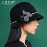上海故事纯羊毛帽子女秋冬保暖毛呢礼帽长短檐渔夫帽双色花送女友 实拍图
