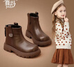 舞玛女童靴子儿童马丁靴真皮小公主短靴2025新款冬季宝宝加绒皮靴 实拍图