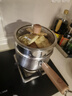 双枪奶锅 316L加厚不锈钢婴儿宝宝辅食小奶锅汤锅蒸煮一体带蒸笼 20cm 实拍图