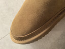 意尔康雪地靴女短筒棉鞋加绒女靴保暖面包鞋 26322W 浅棕色 37  实拍图