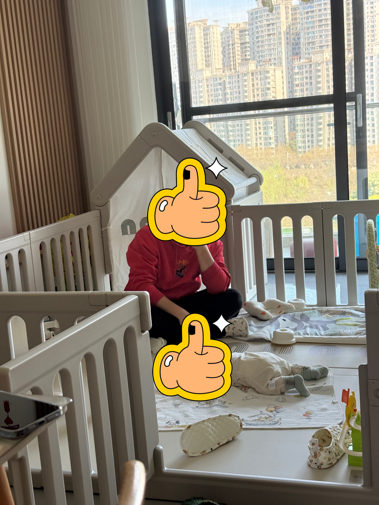 贝易彩虹围栏地上爬爬垫婴儿客厅围栏小房子儿童护栏帐篷屋游乐园 帐篷围栏-180*200+PU垫4cm-IXPE 实拍图
