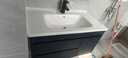 皇生金智能浴室柜陶瓷一体盆洗脸盆柜卫生间卫浴洗漱台简约洗手盆柜组合 轻奢灰+标准镜柜半+陶瓷盆90cm 实拍图
