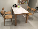 源氏木语实木岩板餐桌小户型餐厅饭桌北欧简约餐桌原木风1.4m+4餐椅京享家 实拍图
