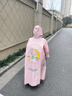 牧萌儿童雨衣带书包位男童女童女孩加长全身学生雨披 粉独角兽 3XL 实拍图