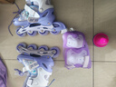 361°儿童轮滑鞋初学者男童女童溜冰鞋闪光轮旱冰鞋尺码可调节 紫色M码 实拍图