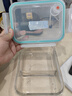 GLASSLOCK保鲜盒钢化耐热玻璃饭盒上班族带饭可微波炉分隔气孔便当盒920ml 实拍图