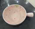 草莓陶瓷碗勺家用高颜值米饭碗少女心甜品碗釉下彩餐具套装 【1个装】浅粉草莓手柄碗 实拍图