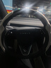 YZ适用tesla特斯拉YL/MY/M3方向盘套把超薄吸汗车内装饰改装丫配件 焕新版YL/MY/M3鹿皮绒方向盘套-白色 实拍图