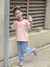 班喜迪女童短袖t恤夏季2026新款儿童半袖上衣洋气时髦宝宝衣服夏装童装 粉小猫 120 实拍图