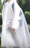 牧萌（moremerry）儿童雨衣男童女童学生上学带书包位女孩卡通雨披 磨砂白加厚款 XL 实拍图