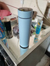 304不锈钢智能温显保温杯500ml测温小容量便携带显示茶水分离水杯 可替换电池显示【天空蓝】 实拍图