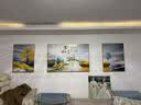 诗六艺家饰客厅装饰画北欧现代简约沙发背景墙挂画三联画大气轻奢壁画晶瓷画 家和富贵A（铝合金外框） 镶钻画左右60*80+中间120*80亮面 实拍图