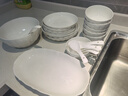 顺祥轻奢碗碟套装陶瓷米饭碗家用高档釉下彩纯白简约碗盘餐具汤面碗 12英寸鱼盘 实拍图