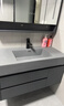 欧帝奴（OUDINU）智能浴室柜洗脸洗手岩石一体台盆柜组合轻奢卫生间洗漱台组合柜 水墨灰100智能+岩石一体盆 实拍图