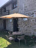 户外桌椅庭院露天套装阳台院子休闲露台烧烤遮阳伞室外4椅一桌茶 80香槟圆桌+4香槟椅+2.7m伞 实拍图