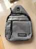 运动跑步包男休闲斜挎包手机包防泼水健身包女单肩包 灰色 实拍图