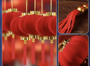 新新精艺新年装饰植绒小灯笼4个春节过年装饰2026马年布置店铺家用挂件20# 实拍图
